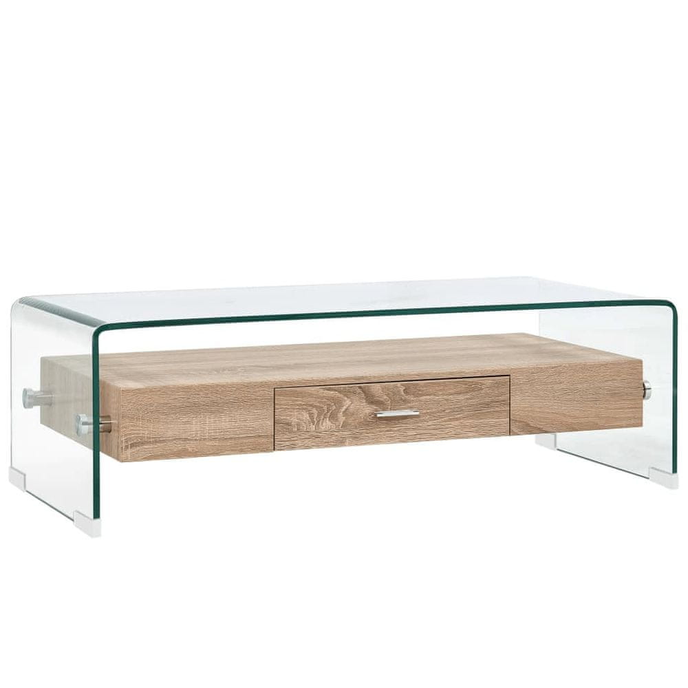 Petromila vidaXL Konferenčný stolík priehľadný 98x45x31 cm tvrdené sklo